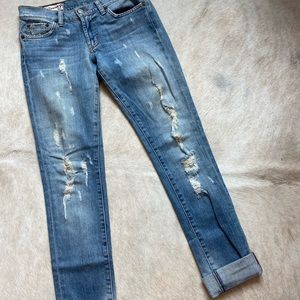 Red Engine Cayenne distressed boyfriend jean, 27.